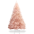 Pemberly Row 7ft Artificial Christmas Tree Hinged Full Fir Tree Metal Stand Pink