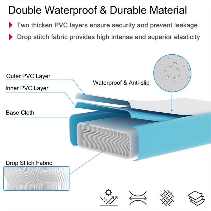 Pemberly Row 10FT Air Track Inflatable Gymnastics Tumbling Mat w/ Pump Navy