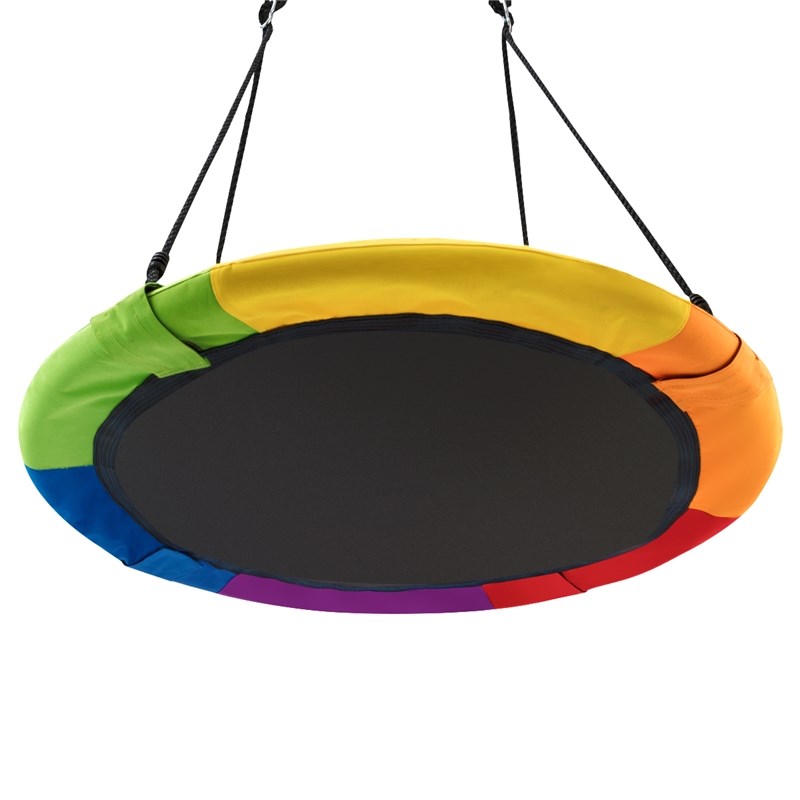 Pemberly Row 40'' Flying Tree Swing Indoor Outdoor Play Set Colorful Fabric