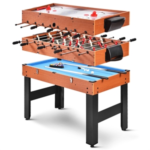 Pemberly Row 3-In-1 Multi Combo Game Table Soccer Billiards Hockey For Kids