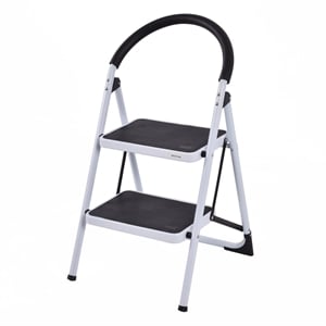 Pemberly Row 2 Step Ladder Folding Stool Heavy Duty 330Lbs Capacity Lightweight