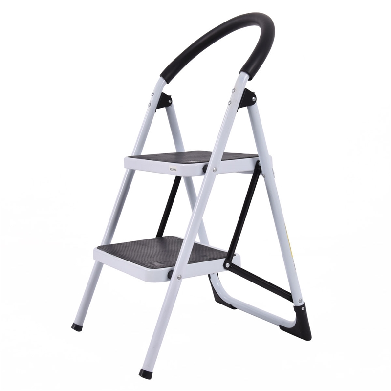 Pemberly Row 2 Step Ladder Folding Stool Heavy Duty 330Lbs Capacity Lightweight