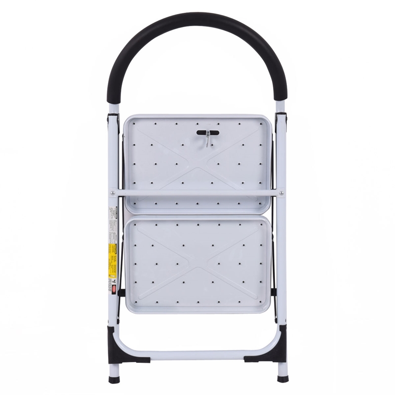 Pemberly Row 2 Step Ladder Folding Stool Heavy Duty 330Lbs Capacity Lightweight