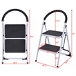 Pemberly Row 2 Step Ladder Folding Stool Heavy Duty 330Lbs Capacity Lightweight