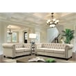 Pemberly Row Linen Fabric Sofa & Loveseat Living Room Furniture Set - Beige
