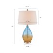 Pemberly Row Contemporary Glass and Fabric Table Lamps in Blue (Set of 2)