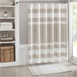 Pemberly Row Traditional Polyester Fabric Spa Waffle Shower Curtain in Brown