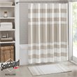 Pemberly Row Traditional Polyester Fabric Spa Waffle Shower Curtain in Brown