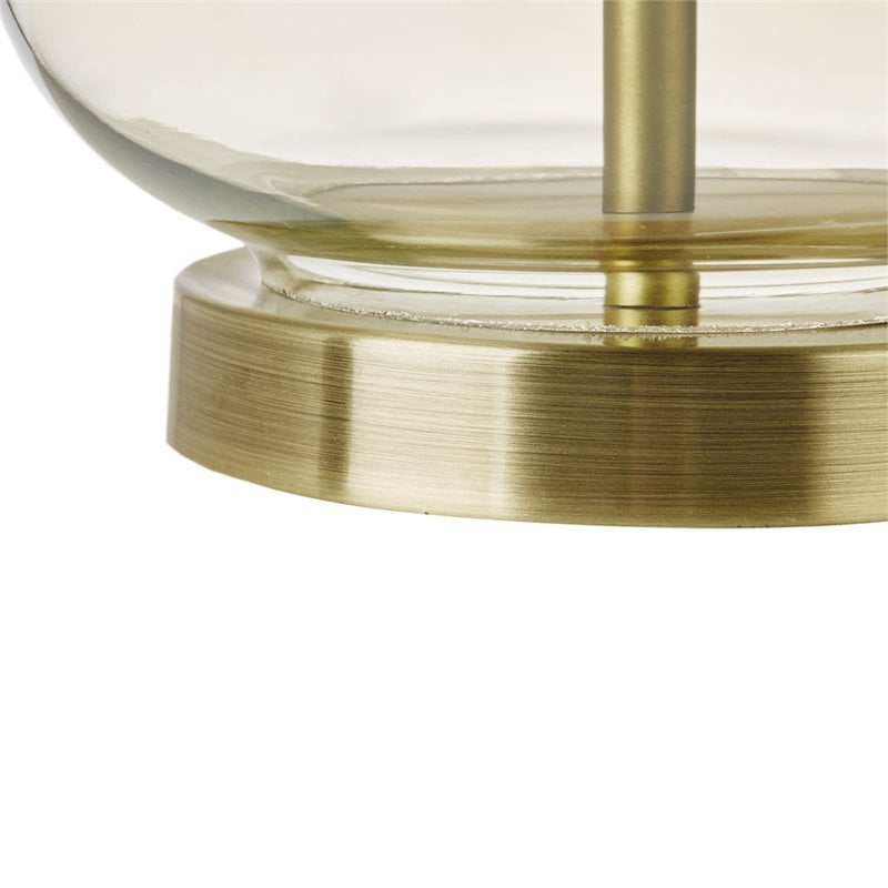 Pemberly Row Contemporary Glass and Fabric Table Lamps in Gold (Set of 2)