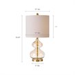 Pemberly Row Contemporary Glass and Fabric Table Lamps in Gold (Set of 2)
