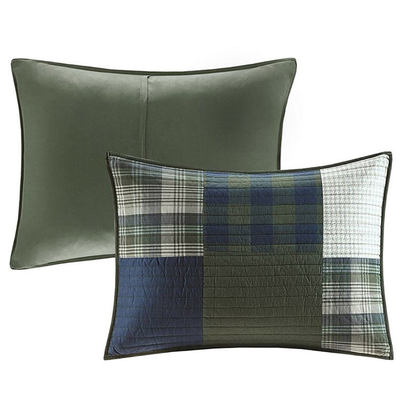 Pemberly Row 3-Pc Farmhouse 100 Percent Cotton Mill Creek Quilt Mini Set - Green