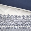 Pemberly Row 3-Piece Farmhouse Cotton Printed Comforter Set w/ Chenille in Navy