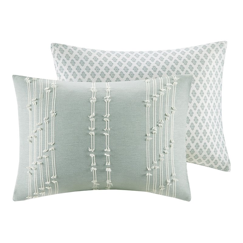 Pemberly Row 3-Piece Modern 100 Percent Cotton Jacquard Comforter Set in Blue
