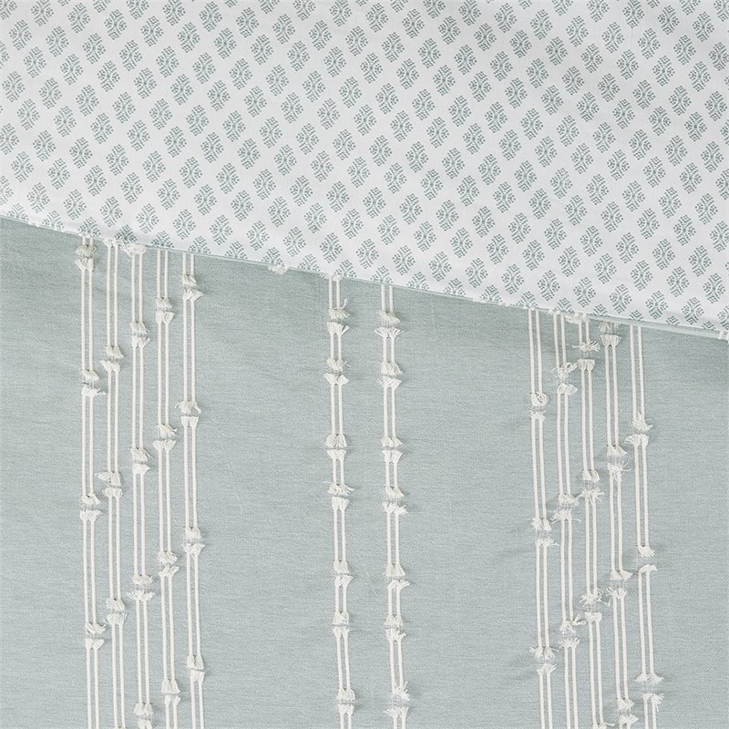 Pemberly Row 3-Piece Modern 100 Percent Cotton Jacquard Comforter Set in Blue