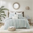 Pemberly Row 3-Piece Modern 100 Percent Cotton Jacquard Comforter Set in Blue