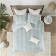 Pemberly Row 3-Piece Modern 100 Percent Cotton Jacquard Comforter Set in Blue