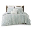 Pemberly Row 3-Piece Modern 100 Percent Cotton Jacquard Comforter Set in Blue
