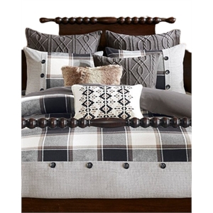 Pemberly Row 9-Piece Cotton Urban Cabin Comforter Set in Brown