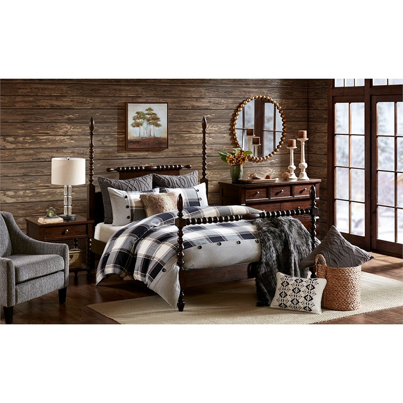 Pemberly Row 9-Piece Cotton Urban Cabin Comforter Set in Brown