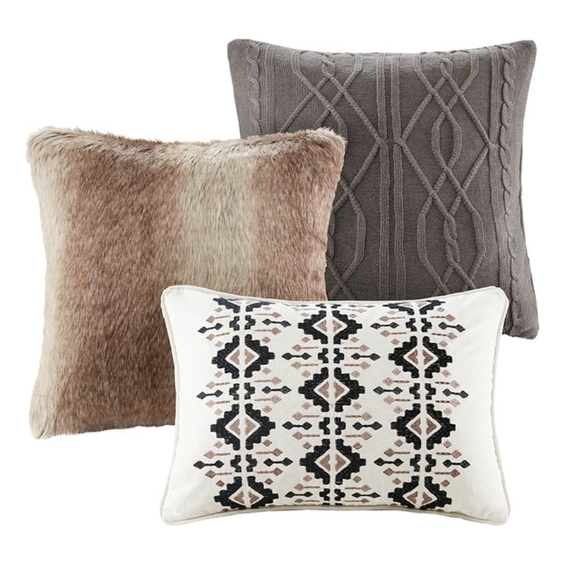 Pemberly Row 9-Piece Cotton Urban Cabin Comforter Set in Brown