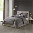 Pemberly Row 3-Piece Polyester Yarn Dyed Full/Queen Duvet Cover Set in Gray