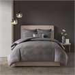 Pemberly Row 3-Piece Polyester Yarn Dyed Full/Queen Duvet Cover Set in Gray