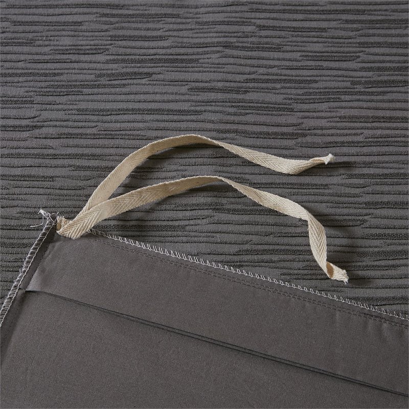Pemberly Row 3-Piece Polyester Yarn Dyed Full/Queen Duvet Cover Set in Gray