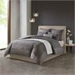 Pemberly Row 3-Piece Polyester Yarn Dyed Full/Queen Duvet Cover Set in Gray