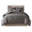 Pemberly Row 3-Piece Polyester Yarn Dyed Full/Queen Duvet Cover Set in Gray