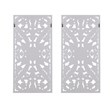 Pemberly Row Wood Botanical Panel Carved Wall Decor in White (Set of 2)