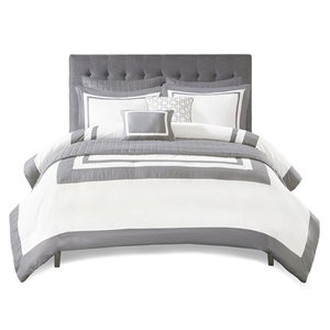 Pemberly Row 8-Piece Polyester Microfiber Comforter Set in Gray