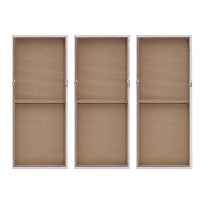 Pemberly Row 3-Piece MDF Wood Luminous Hand Painted Canvas Set in Gray