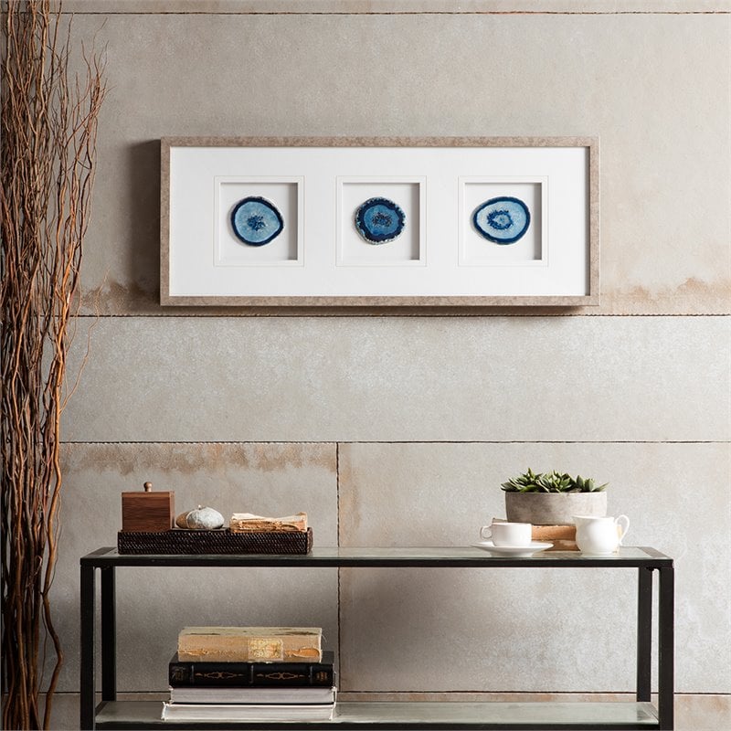 Pemberly Row Modern Real Stone Framed Graphic (4