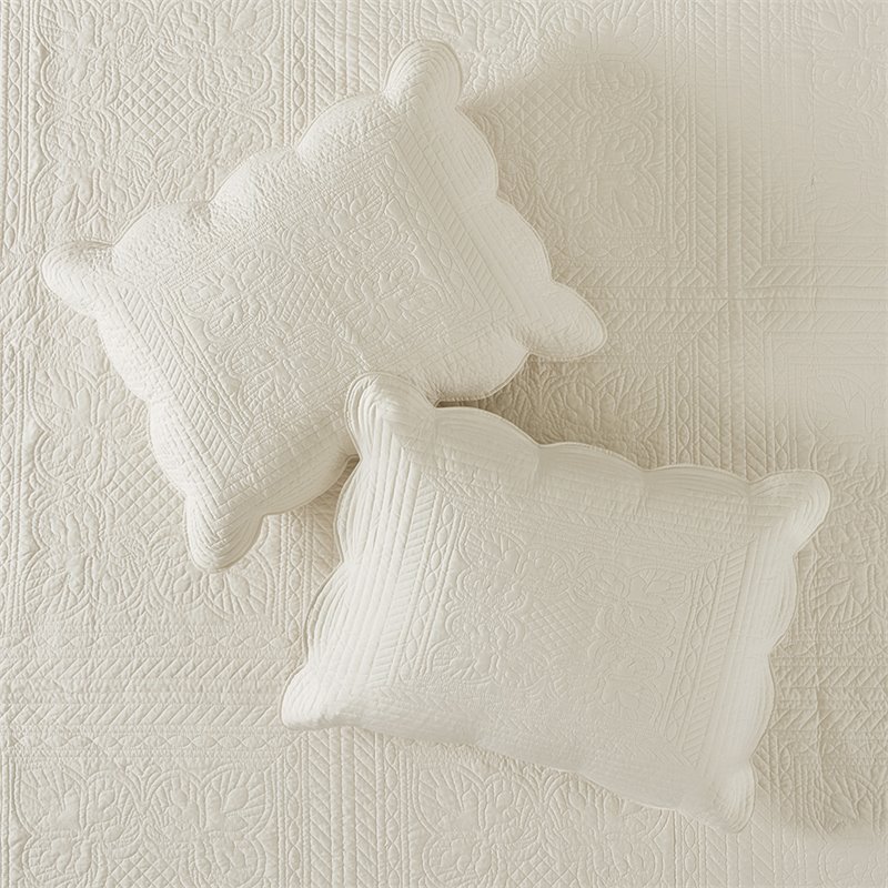 Pemberly Row 3-Piece Polyester Microfiber Coverlet Set in Cream