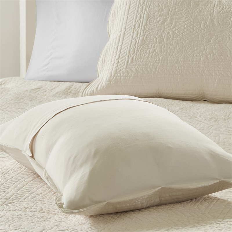 Pemberly Row 3-Piece Polyester Microfiber Coverlet Set in Cream