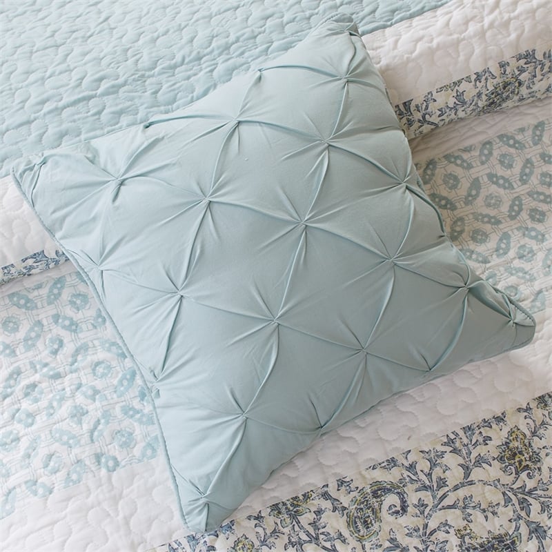 Pemberly Row 6-Piece Cotton Percale Printed Coverlet Set in Blue