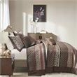 Pemberly Row 5-Piece Polyester Cotton Faux Silk Bedspread Set - Brown