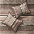 Pemberly Row 5-Piece Polyester Cotton Faux Silk Bedspread Set - Brown
