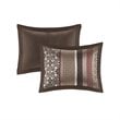 Pemberly Row 5-Piece Polyester Cotton Faux Silk Bedspread Set in Brown