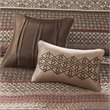 Pemberly Row 5-Piece Polyester Cotton Faux Silk Bedspread Set in Brown