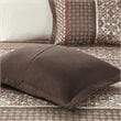 Pemberly Row 5-Piece Polyester Cotton Faux Silk Bedspread Set in Brown