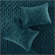 Pemberly Row 3-Piece Contemporary Polyester Velvet Coverlet Set in Blue