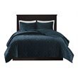 Pemberly Row 3-Piece Contemporary Polyester Velvet Coverlet Set in Blue