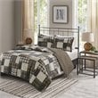 Pemberly Row 3-Piece Polyester Printed Reversible Coverlet Set in Brown