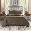 Pemberly Row 3-Piece Polyester Printed Reversible Coverlet Set in Brown
