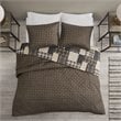 Pemberly Row 3-Piece Polyester Printed Reversible Coverlet Set in Brown