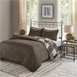 Pemberly Row 3-Piece Polyester Printed Reversible Coverlet Set in Brown