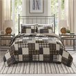 Pemberly Row 3-Piece Polyester Printed Reversible Coverlet Set in Brown