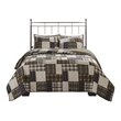 Pemberly Row 3-Piece Polyester Printed Reversible Coverlet Set in Brown