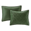 Pemberly Row 3-Piece Polyester Faux Velvet Coverlet Set in Green